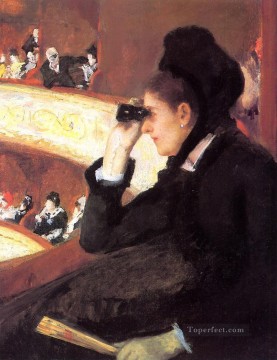 María Cassatt Painting - At the Francais a Sketch también conocido como At the Opera madres hijos Mary Cassatt